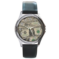 Dollar Currency Money Us Dollar Round Metal Watch by Nexatart