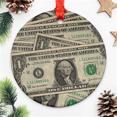 Dollar Currency Money Us Dollar Ornament (round) by Nexatart