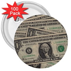 Dollar Currency Money Us Dollar 3  Buttons (100 Pack)  by Nexatart