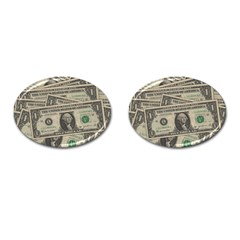 Dollar Currency Money Us Dollar Cufflinks (oval) by Nexatart