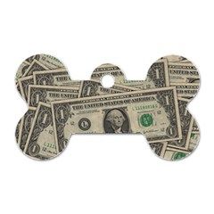 Dollar Currency Money Us Dollar Dog Tag Bone (one Side) by Nexatart