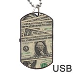 Dollar Currency Money Us Dollar Dog Tag USB Flash (One Side) Front