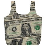 Dollar Currency Money Us Dollar Full Print Recycle Bags (L)  Front