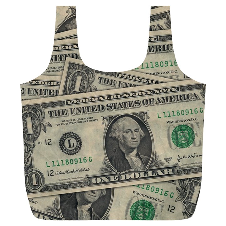 Dollar Currency Money Us Dollar Full Print Recycle Bags (L) 