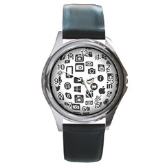 Icon Ball Logo Google Networking Round Metal Watch by Nexatart