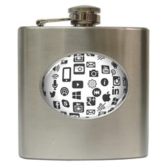 Icon Ball Logo Google Networking Hip Flask (6 Oz) by Nexatart