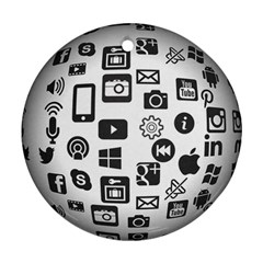 Icon Ball Logo Google Networking Round Ornament (two Sides) by Nexatart