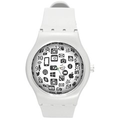 Icon Ball Logo Google Networking Round Plastic Sport Watch (m) by Nexatart