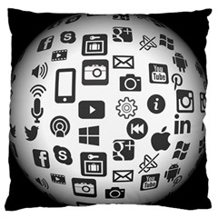 Icon Ball Logo Google Networking Large Flano Cushion Case (one Side) by Nexatart