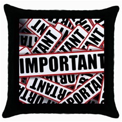 Important Stamp Imprint Throw Pillow Case (black) by Nexatart