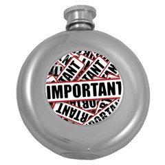 Important Stamp Imprint Round Hip Flask (5 Oz) by Nexatart