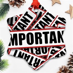 Important Stamp Imprint Ornament (snowflake) by Nexatart