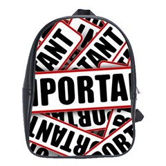 Important Stamp Imprint School Bag (xl) by Nexatart