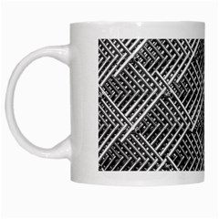 Grid Wire Mesh Stainless Rods White Mugs by Nexatart