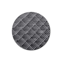 Grid Wire Mesh Stainless Rods Rubber Round Coaster (4 Pack)  by Nexatart