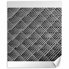 Grid Wire Mesh Stainless Rods Canvas 16  X 20   by Nexatart