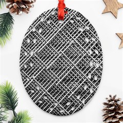 Grid Wire Mesh Stainless Rods Oval Filigree Ornament (two Sides) by Nexatart