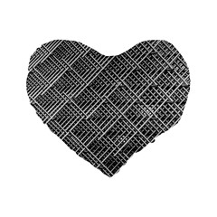 Grid Wire Mesh Stainless Rods Standard 16  Premium Heart Shape Cushions by Nexatart