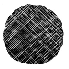 Grid Wire Mesh Stainless Rods Large 18  Premium Flano Round Cushions by Nexatart