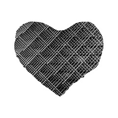 Grid Wire Mesh Stainless Rods Standard 16  Premium Flano Heart Shape Cushions by Nexatart