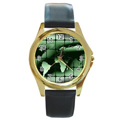 Matrix Earth Global International Round Gold Metal Watch by Nexatart