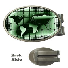 Matrix Earth Global International Money Clips (oval)  by Nexatart