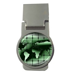 Matrix Earth Global International Money Clips (round)  by Nexatart