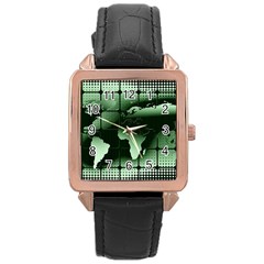 Matrix Earth Global International Rose Gold Leather Watch  by Nexatart