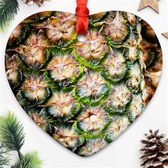 Pineapple Texture Macro Pattern Ornament (heart) by Nexatart