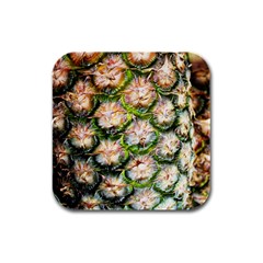 Pineapple Texture Macro Pattern Rubber Square Coaster (4 Pack)  by Nexatart