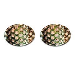 Pineapple Texture Macro Pattern Cufflinks (oval) by Nexatart