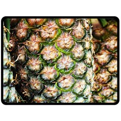 Pineapple Texture Macro Pattern Fleece Blanket (large)  by Nexatart