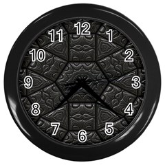 Tile Emboss Luxury Artwork Depth Wall Clocks (black) by Nexatart