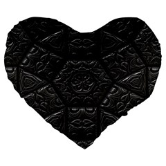 Tile Emboss Luxury Artwork Depth Large 19  Premium Heart Shape Cushions by Nexatart