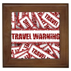 Travel Warning Shield Stamp Framed Tiles by Nexatart