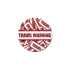 Travel Warning Shield Stamp Golf Ball Marker (4 Pack) by Nexatart