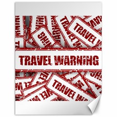 Travel Warning Shield Stamp Canvas 12  X 16   by Nexatart