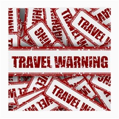 Travel Warning Shield Stamp Medium Glasses Cloth (2-side) by Nexatart