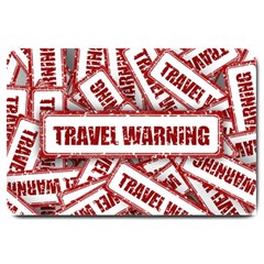 Travel Warning Shield Stamp Large Doormat  by Nexatart