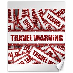 Travel Warning Shield Stamp Canvas 11  X 14   by Nexatart