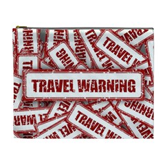 Travel Warning Shield Stamp Cosmetic Bag (xl) by Nexatart