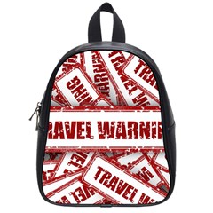 Travel Warning Shield Stamp School Bag (small) by Nexatart