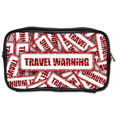 Travel Warning Shield Stamp Toiletries Bags 2-side by Nexatart