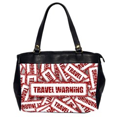 Travel Warning Shield Stamp Office Handbags (2 Sides)  by Nexatart