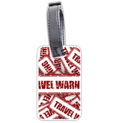 Travel Warning Shield Stamp Luggage Tags (one Side)  by Nexatart