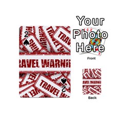 Travel Warning Shield Stamp Playing Cards 54 (mini)  by Nexatart