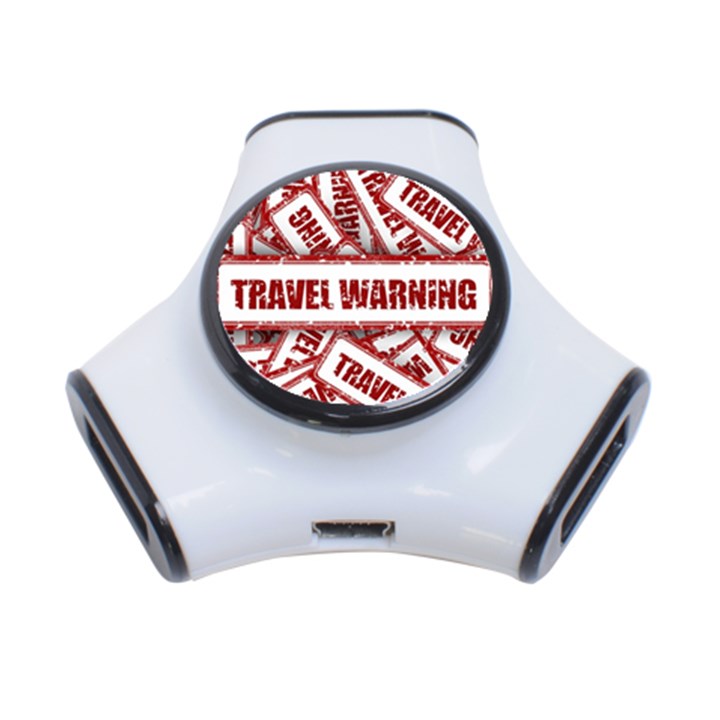 Travel Warning Shield Stamp 3-Port USB Hub