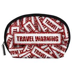 Travel Warning Shield Stamp Accessory Pouches (large)  by Nexatart