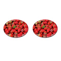 Strawberries Berries Fruit Cufflinks (oval)