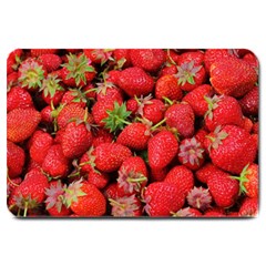 Strawberries Berries Fruit Large Doormat  by Nexatart